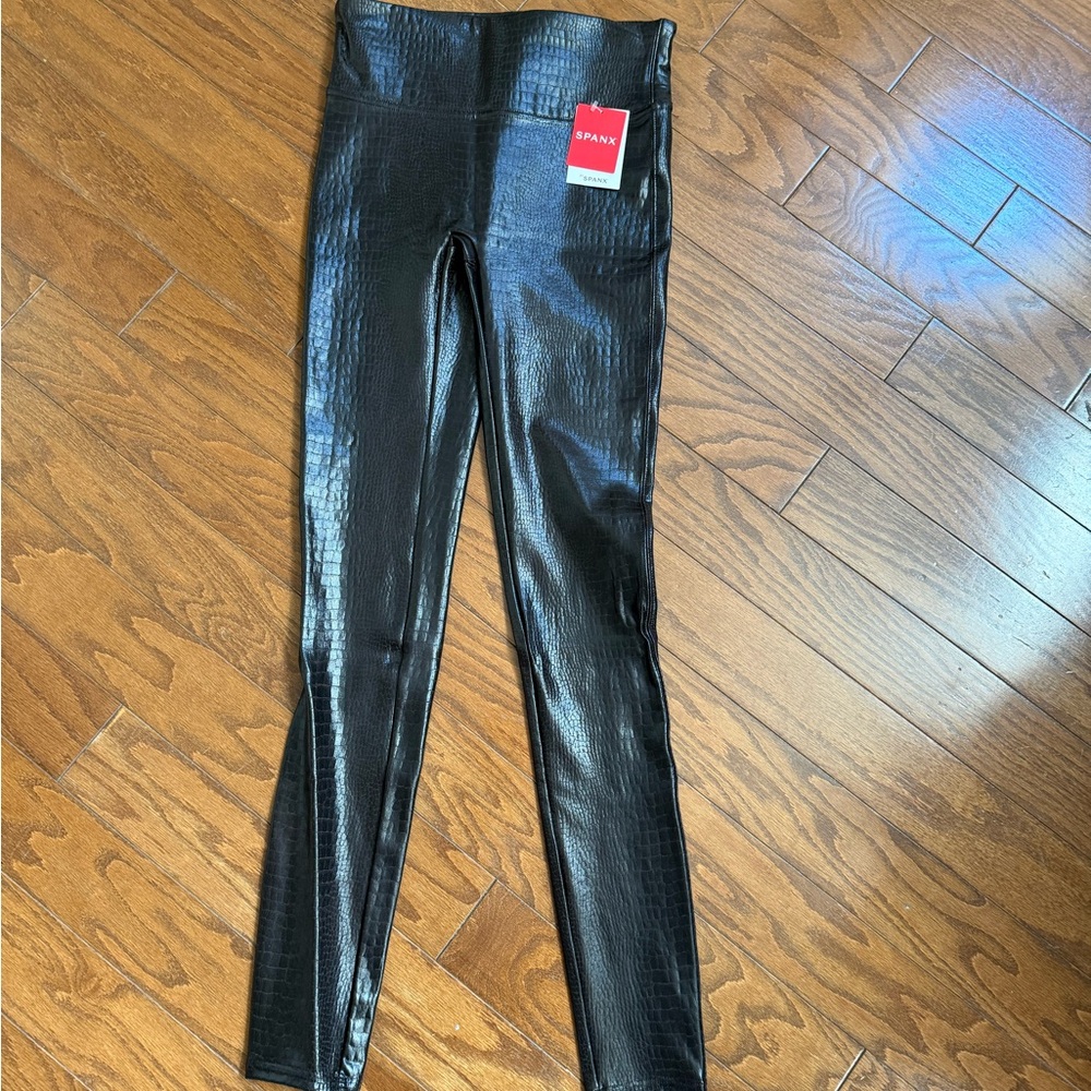SPANX Black Faux Leather Leggings